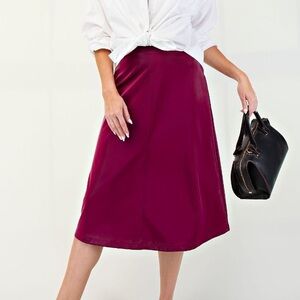 NWT EASEL Bohemian Burgundy Midi Skirt S M L